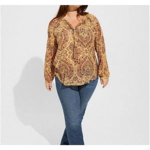 NWT TORRID Crinkle Chiffon Raglan Tie Front Blouse womens